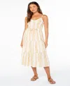 Roxy Azalea Floral Tiered Cotton Midi Dress In Multi