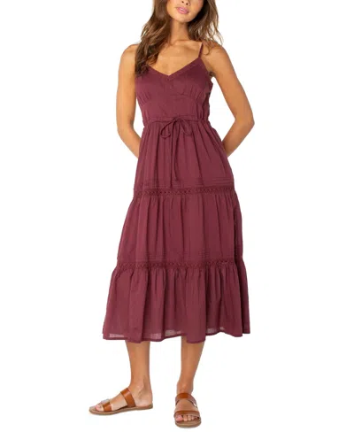 Roxy Juniors' Azalea Sweetheart Neck Maxi Dress In Port Solid