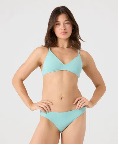 Roxy Juniors' Beach Classics Athletic Triangle Bikini Top In Blue
