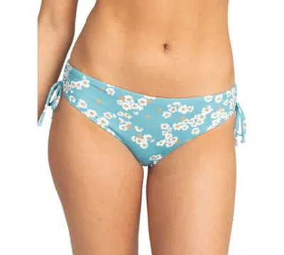 Roxy Beach Classics Hipster Side Tie Bikini Bottoms In Maui Blue Margarita