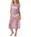Roxy California Dreamin Ruched Keyhole Sheer Cover-up Sundress In Multi
