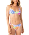 Roxy Juniors California Dreaming Reversible Bikini Top Hipster Bottoms In Multi