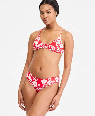 Roxy Juniors' Days Of Summer Reversible Triangle Bikini Top In Red