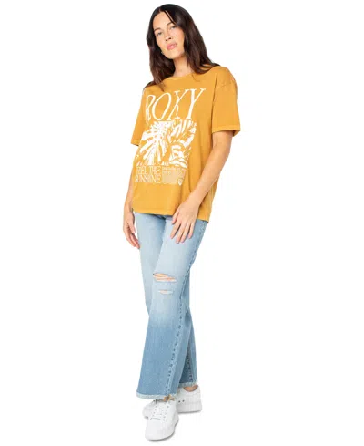 Roxy Juniors' Feel The Sunshine Graphic Cotton T-shirt In Yellow