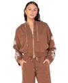 Roxy Juniors' Fringing Reefs Graphic Zip-front Hoodie In Brown