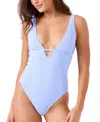 Roxy Haleiwa Plunge One-piece Swimsuit In Blue