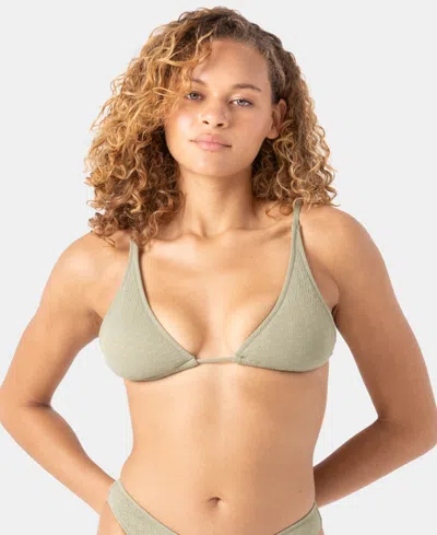 Roxy Juniors' Haliewa Built-up Triangle Bikini Top In Green