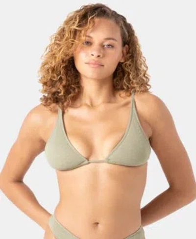 Roxy Juniors Haliewa Built Up Triangle Bikini Top Hipster Bottoms In Cornflower Blue