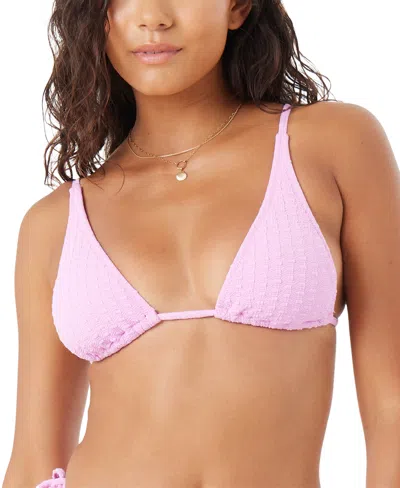 Roxy Juniors' Haliewa Built-up Triangle Bikini Top In Purple