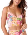 Roxy Juniors' Hot Tropics Longline Bikini Top In Multi