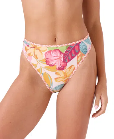 ROXY JUNIORS' HOT TROPICS SOUL SEARCHER HIGH-CUT BIKINI BOTTOMS