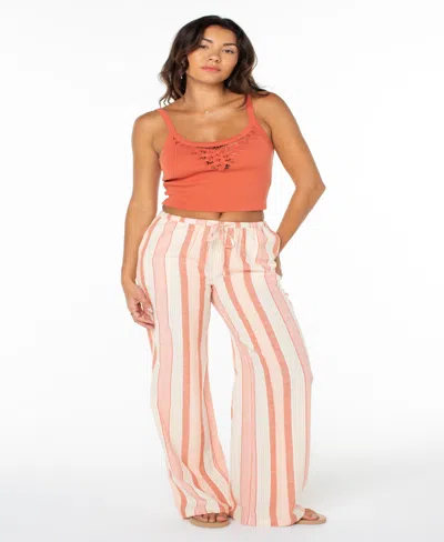 Roxy Juniors' Iyla Low Rise Relaxed Fit Pants In Brown