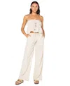 Roxy Juniors' Iyla Striped Wide-leg Pull-on Pants In White