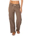 Roxy Juniors' Lagoon Tie-waist Pull-on Cargo Pants In Brown