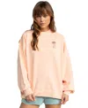 Roxy Line Up Oversized Sweatshirt In Peach Nougat