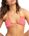 Roxy Margarita Bandeau In Red In Hibiscus Margarita