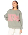 Roxy Juniors' Morning Hike Graphic Crewneck Sweatshirt In Green