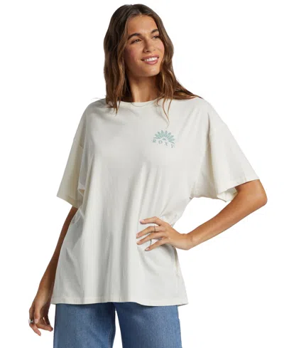 Roxy Juniors' Paper Moon Oversized T-shirt In Egret