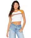 Roxy Juniors' Retro Heritage Striped Ribbed Cropped Top In White
