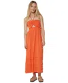 Roxy Saltwater Sweetness Convertible Maxi Dress In Orange