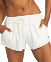 Roxy Scenic Route Drawstring Shorts In Egret