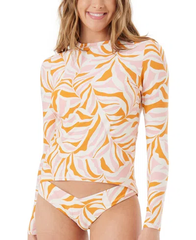Roxy Juniors' Sea Skippin Surfers Paradise Long-sleeve Rashguard In Pink