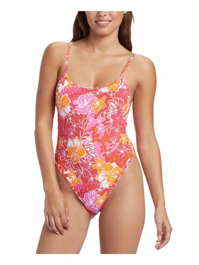 Roxy Juniors Sea Spray Womens Floral Print Scoop Neck One-piece Swimsuit In Multi