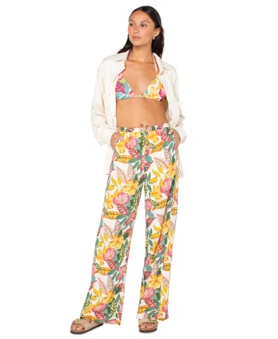 Roxy Juniors' So Precious Floral Drawstring-waist Pants In Multi