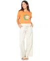 Roxy Juniors' Sol Y Luna Graphic Crewneck Short-sleeve Cotton T-shirt In Orange