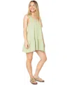 Roxy Still Salty Cotton Minidress In Green