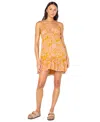 Roxy Juniors' Sunshine Crush Keyhole-front Cutout-back Dress In Orange