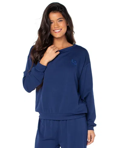 Roxy Juniors' Surfing By Moonlight Crewneck Sweatshirt In Naval Academy