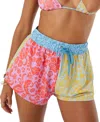 ROXY JUNIORS' TAPESTRY PATCHWORK NO BAD WAVES BOARD SHORTS