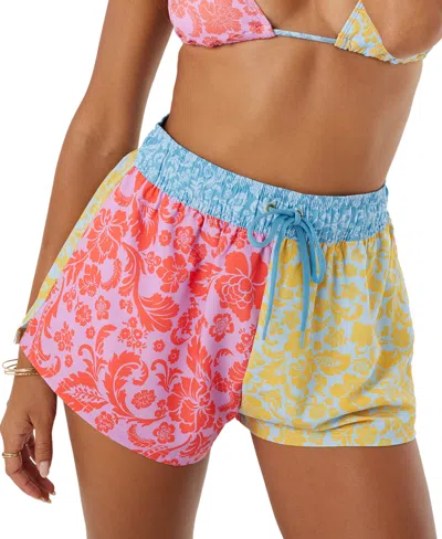 Roxy Juniors' Tapestry Patchwork No Bad Waves Board Shorts In Multi