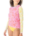 Roxy Juniors' Tapestry Patchwork Seaskippping Rashguard In Multi