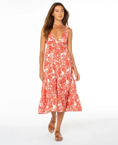 Roxy Juniors' Tula Sweetheart Neck Maxi Dress In Orange