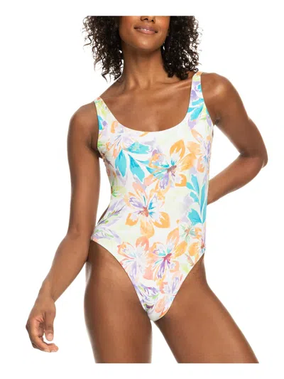 Roxy Juniors Womens Open Back Reversible One-piece Swimsuit In Multi