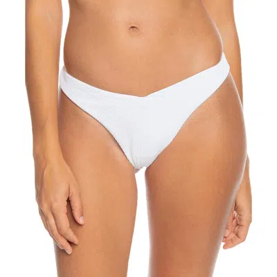 Roxy Juniors Womens Ribbed High-leg Swim Bottom Separates In Bright White