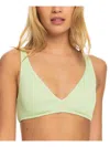 Roxy Juniors Womens Ribbed Removable Adding Bikini Swim Top In Green
