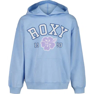 Roxy Kids' Aloha Oversize Graphic Hoodie In Blue