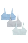 Roxy Kids' Assorted 3-pack Textured Bralettes In Multi