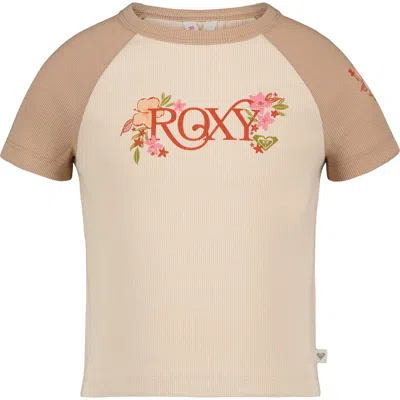 Roxy Kids' Bouquet Graphic Raglan Baby Tee In Parchment