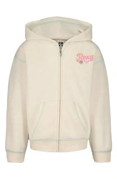 Roxy Kids' Coastal Cruiser Graphic Full Zip Hoodie In Neutral