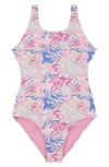 Roxy Big Girls Coastal Scoopneck Swimsuit In Bodacious