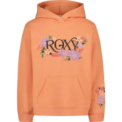 Roxy Kids' Coastal Flower Hoodie In Orange