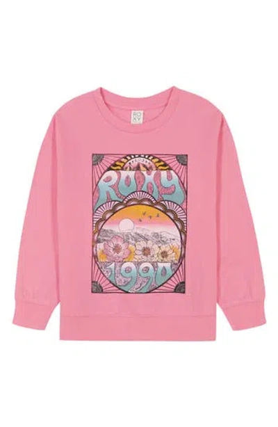 Roxy Kids' Desertscape Fleece Graphic Pullover In Sachet Pink