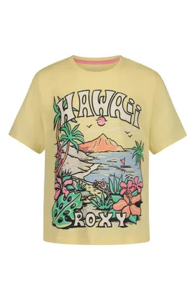 Roxy Kids' Hawaii Oversize Cotton Graphic T-shirt In Yellow