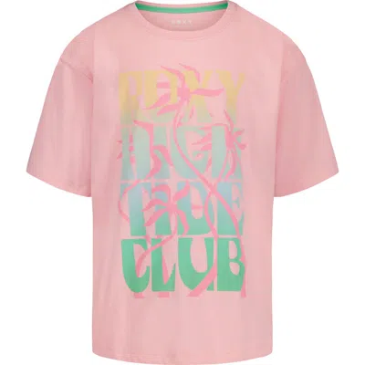 Roxy Kids' High Tide Oversize Cotton Graphic T-shirt In Pink
