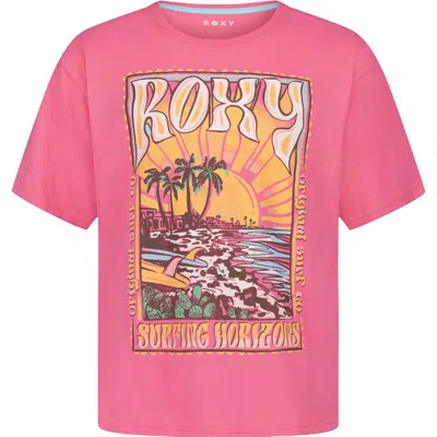 Roxy Kids' Horizon Oversize Cotton Graphic T-shirt In Pink