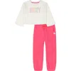 Roxy Kids' Logo Top & Joggers Set In Pink
